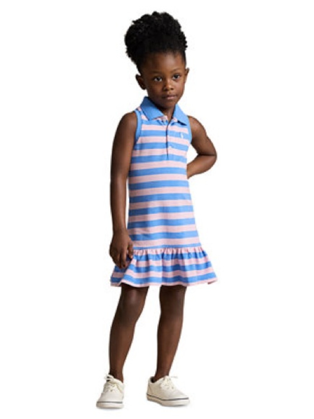 Polo Ralph Lauren Girls Striped Stretch Mesh Dress
